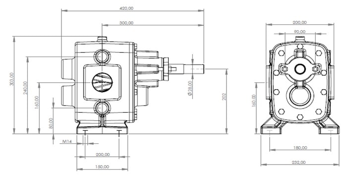 DT-20 Dişli Pompa Flanşsız